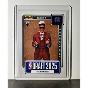 Jeremiah Fears Rookie 2025-26 Panini NBA #7 Draft Night New Orleans Pelicans